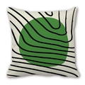 Modern abstract cushion cover featuring green circular pattern on beige fabric - 45cm Cushion Cover / 2310-12/Beige Green Circle Wave