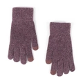 Winter thermal knit gloves in purple with touchscreen-friendly fingertips - One Size / Gray Purple
