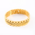 Pulsera minimalista de acero inoxidable dorado con diseño clásico de eslabones de lujo - Dorado