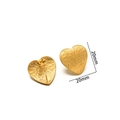 Golden heart earrings with hammered texture finish measuring 20mm by 20mm size - 20x20mm Dotted Heart Studs / Gold