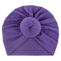 Schattige donkerpaarse baby donut tulband muts van zachte gebreide stof voor baby's - Paars