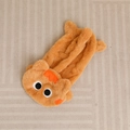 Macro shot of fluffy orange cat plush fabric and cute round eyes design on striped background - 50cm (Unstuffed) / Orange Cat Skin