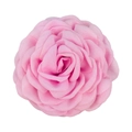 Pink multi-layered rose hair claw clip made of textured fabric for women styling - 12cm / Light Pink