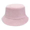 Sombrero de pescador de pana rosa para mujer con textura suave y diseño de ala ancha - Rosa