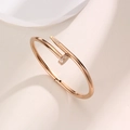 Rose gold nail-shaped open bangle with sparkling pave diamonds in a luxury design - Z245C Rose Gold