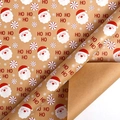 Christmas Kraft wrapping paper featuring Santa and HO HO HO text for DIY holiday gifts - Small Santa Claus