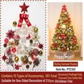 Christmas tree decoration set with 101 pieces of red, gold, and white festive ornaments - 2.1m Accessory Kit / Snowflake Deer Red and White