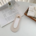Minimalistische beige unsichtbare Füßlinge aus Spitze mit rutschfestem Silikon - Rosa