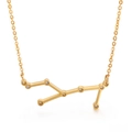 Gold-plated stainless steel necklace featuring a Virgo zodiac pendant with zircon inlays - Virgo