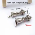Silver vintage Vajra bell pendant with intricate carvings for DIY jewelry making - Fine Textured Buddhist Bell (16#) / Silver