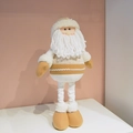 Babbo Natale telescopico in maglia e peluche, decorazione natalizia kaki e bianco - Babbo Natale Telescopico / 56-90CM / Cammello