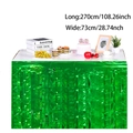 Gonna da tavolo a frange verde brillante per feste di rugby, misura 270x73cm decorativa - Gonna da Tavolo in Seta Larga Verde 75*275cm