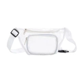 Clear PVC waterproof waist bag with silver zipper for sports and outdoor running - 30 Silk (0.3mm) / White