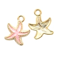 Starfish pendant with gold plating and pink enamel finish for DIY jewelry making - Starfish / Pink