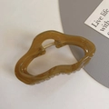 Amber wave hair claw clip in transparent resin with gold spring for thick hair - 11.5CM Cloud / Fruit Green