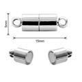 Silver magnetic jewelry clasps for DIY necklaces and bracelets, size 15x6mm in silver finish - Style #05 Cylindrical 15x5mm Silver