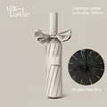 Cream 12K automatic folding umbrella with UPF50+ protection and bow buckle strap - Enlarged 12 Ribs - Xiaomi Series / Sycamore Beige
