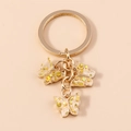 Sweet acrylic butterfly keychain with golden sequins and polished gold metal ring - Gold Glitter (YZ172jinse)