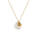 Golden sea shell pendant necklace with mother of pearl shell and 18K gold plating - Shell Necklace (Main Style)