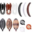 Set of 11 stylish banana hair clips and fishtail hair combs in various classic colors - Set 16 (138g)