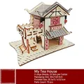 3D wooden puzzle of traditional Chinese tea house architecture with 79 pieces - Mingyou Tea House / 79 Pcs/Finished 20.5x15.1x15.5cm