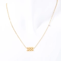 Collar dorado número de ángel 222 con pequeño detalle de diamante en cadena tipo O - 222