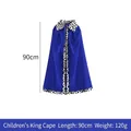 Detail of 90cm royal blue velvet king cloak with spotted faux fur trim for cosplay - Kids Cloak 90cm / Blue