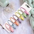 Set of 6 macaron-colored hollow oval metal hair clips for girls on a display card - Macaron Hollow Oval Hair Clips 6Pcs Set (4#)
