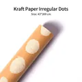 Brown kraft wrapping paper with white irregular dots, 43x300 cm size roll - Irregular White Dots / 43cmx300cm