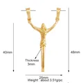 Polished gold plated copper crucifix pendant with size markings and 3mm thickness - Black L021141-Jesus Christ Gold