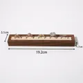 Walnut wood and beige velvet ring display tray for showcase 19.2cm length - Walnut Single-Slot Long Ring Stand - Beige Velvet