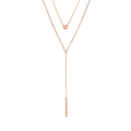 Collana a doppio strato in acciaio inossidabile minimalista in oro rosa - Color Acciaio