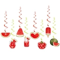 Bunte Wassermelone Wirbel-Dekorationen und hängende Frucht-Ornamente für Sommerpartys - 8 Stück Hängende Spirale Wirbel