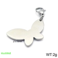 Silver butterfly pendant in stainless steel with lobster clasp and shiny finish - Filigree Butterfly (KLJ228-Z)