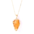 Gold-edged orange arrowhead crystal pendant necklace with a delicate golden link chain - Gold Edge Yellow Arrowhead (19*35mm) - Pendant Only