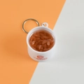 Miniature realistic mixed congee bowl keychain pendant with metal ring and logo - Barrel Diameter 4cm / Brown Rice Porridge