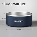 Dunkelblauer matter Futternapf aus Edelstahl für Hunde, 18,3 cm Durchmesser, Größe S - Einfacher Stil / Blau Klein