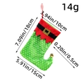 Calza di Natale a forma di stivale da elfo in feltro rosso e verde con campanello - Verde a Pois