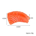 Modèle de sushi sashimi au saumon réaliste en PVC de 8,5x4,5cm et poids de 46g - Sashimi de saumon double couche foncé