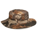 Jungle leaf camouflage boonie hat for outdoor fishing with wide brim and ventilation - Khaki Leaf