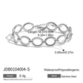 Silver stainless steel chain bracelet with circular links and 5cm extension chain - Silver Round Ring Link Style (JDB0104004-S)