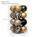 Set di 16 palline di Natale decorative nero oro e bianco con finiture assortite - Oro Nero