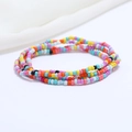 Detail shot of multi-layer colorful seed bead waist chain for beach and bikini wear - 80cm / Multi-color/Red Yellow Blue Pink Purple Black