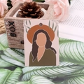 Artistic jewelry display card with female illustration for earrings and necklaces - Impression Girl Style Five