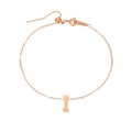 Cavigliera minimalista in acciaio inossidabile oro rosa con ciondolo lettera I regolabile - I-Oro Rosa