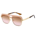 Lunettes de soleil rétro monture dorée et verres dégradés rose et marron élégants - Monture Or Rose Verres Thé Rose