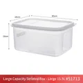 Transparent 15.5L kitchen storage box with white lid, 40cm length and striped texture - Large Capacity Box - Large 15.5L - PP