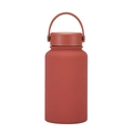 650ml terracotta stainless steel sports water bottle with portable loop handle - Brick Red