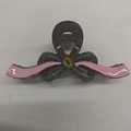 Pince à cheveux nœud brillante en résine rose gris foncé marron et vert olive - Café Rose Gris Épissage