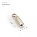 Silver stainless steel 304 cylinder pendant measuring 9.8mm x 2.5mm for DIY jewelry - Letter I / Steel